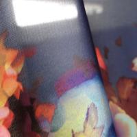 Satin viscose fleurs aquarelle marine et chair clair 3