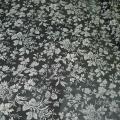 Satin viscose noir motif dentelle de fleurs sable 1 