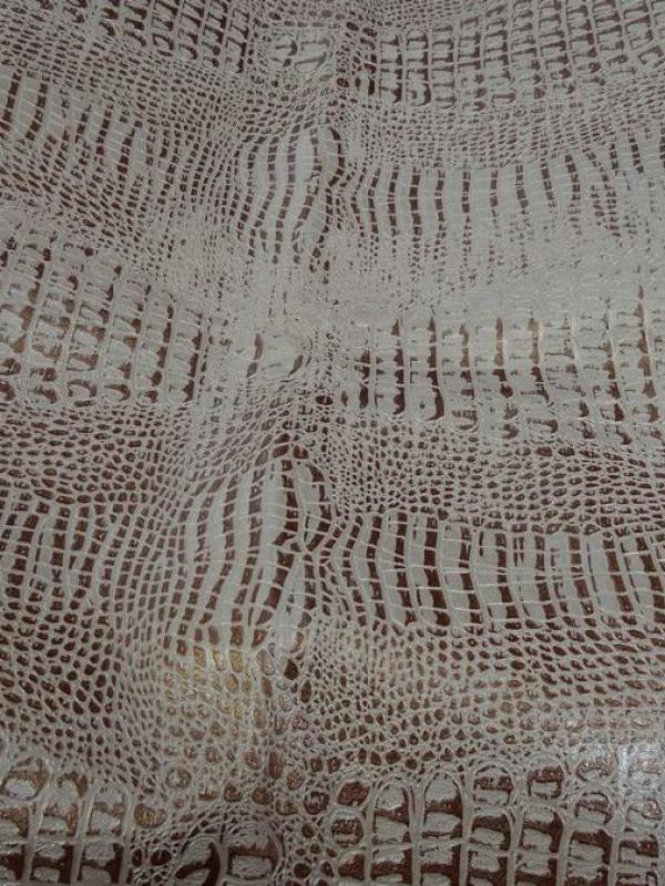Skai croco teintes creme et cuivre 4 