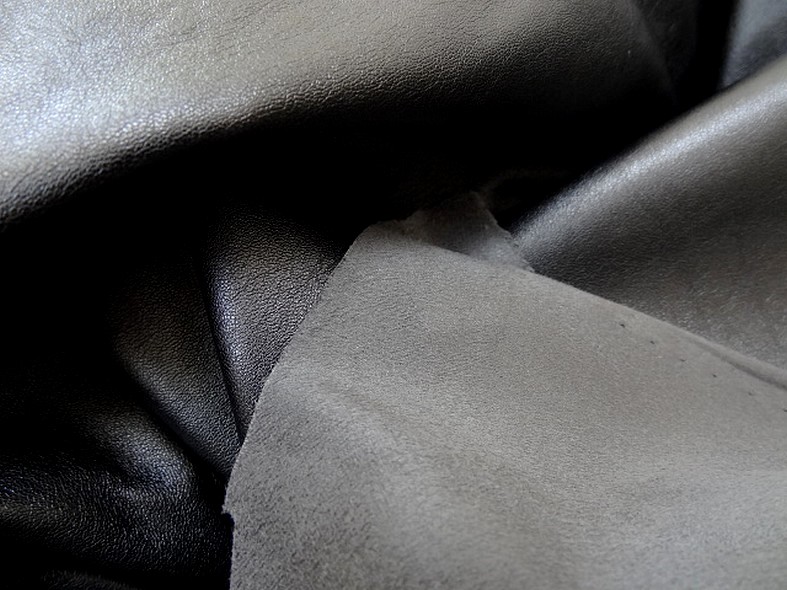Skai et suedine reversible noir et gris souris 3