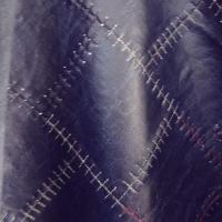Skai motif patchwork cousu en carres bleu encre 6 