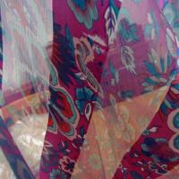 Soie a bandes mousseline et satin fuchsia et bleu 3