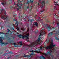 Soie a bandes mousseline et satin fuchsia et bleu 4 