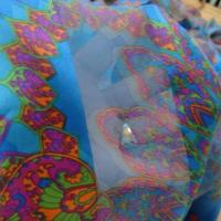 Soie bandes satin et mousseline bleu motifs cachemire 2 