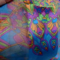 Soie bandes satin et mousseline bleu motifs cachemire 3 