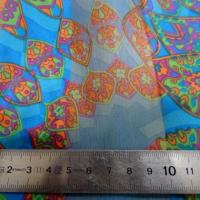 Soie bandes satin et mousseline bleu motifs cachemire 5 