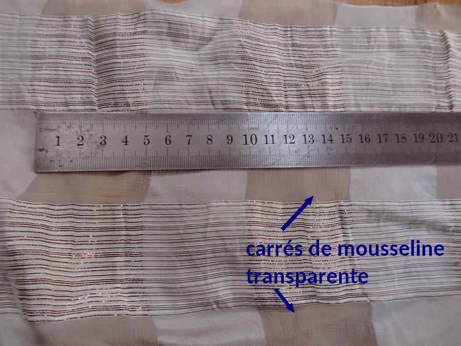 Soie de teinte grege a carreaux fils cuivres 6