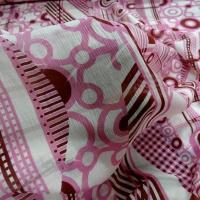 Soie fine creponnee imprimee vintage blanc et rose 1