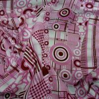 Soie fine creponnee imprimee vintage blanc et rose 2