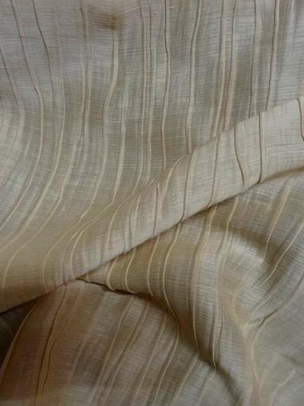 Soie melangee plissee teinte beige clair 2 