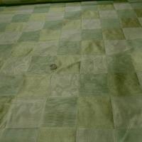 Soie ton vert anise moire et carreaux 2 