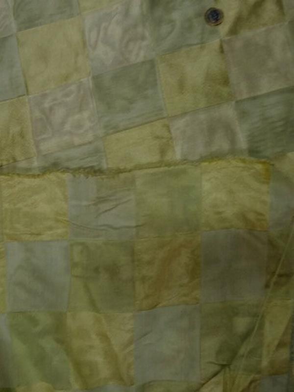 Soie ton vert anise moire et carreaux 3 