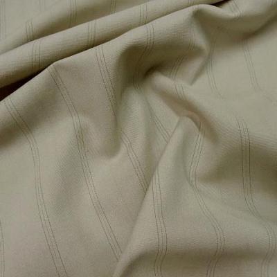 Stretch polyester beige fines rayures 1 