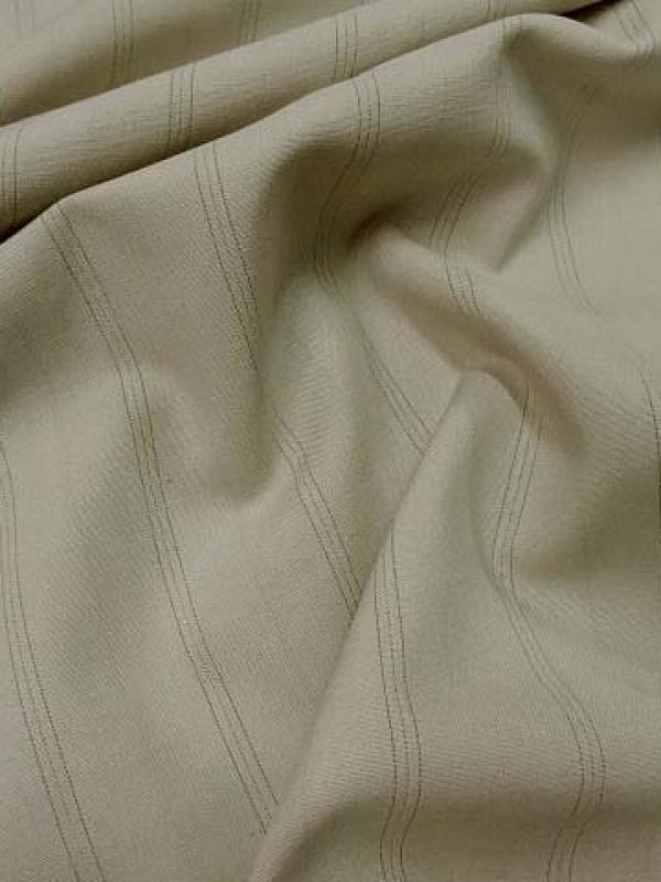 Stretch polyester beige fines rayures 1 