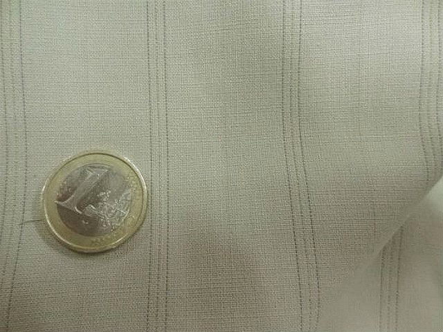 Stretch polyester beige fines rayures 3