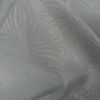 Stretch satine blanc motif fleur d hawai en relief 2 