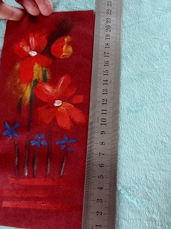 Suedine peinte bouquet de fleurs 01