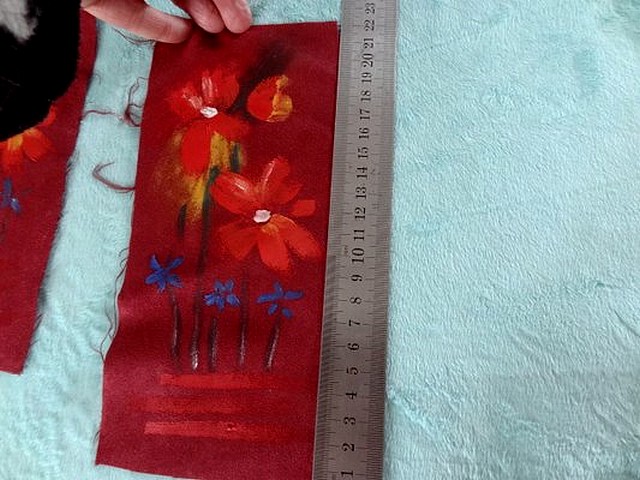 Suedine peinte bouquet de fleurs 01