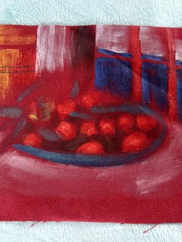 Suedine peinte coupe de fruits 01