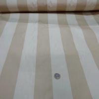 Taffetas ameublement larges rayures blanc casse beige 1 