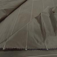 Taffetas ameublement taupe rayures blanc casse 3 