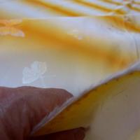 Taffetas bandes degradees orangees motif papillons faconnes 3