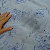 Taffetas bleu ciel brode fleurs laser 1