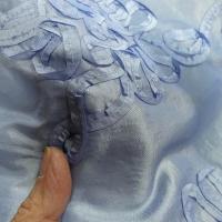 Taffetas bleu ciel brode fleurs laser 2
