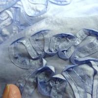 Taffetas bleu ciel brode fleurs laser 3 