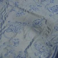 Taffetas bleu ciel brode fleurs laser 6 