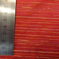Taffetas cerise brodé de fils en rayures 002