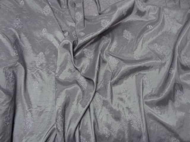 Taffetas changeant faconne gris metal08