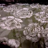 Taffetas damasse mordore rose larges fleurs 1 1