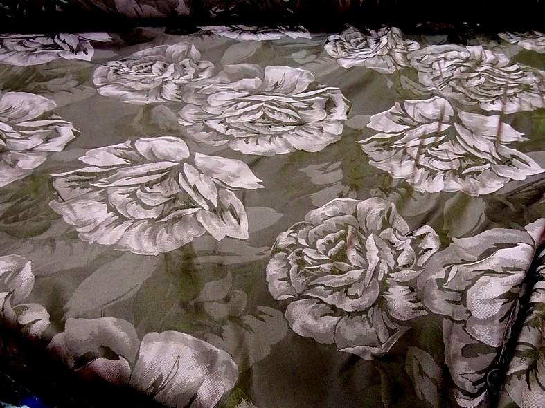 Taffetas damasse mordore rose larges fleurs 1 1