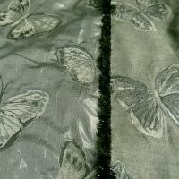Taffetas damasse papillons vert lichen vert bronze 2 