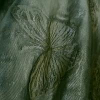Taffetas damasse papillons vert lichen vert bronze 4 