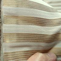 Taffetas de soie blanc casse raye or cuivre style empire 2