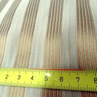 Taffetas de soie blanc casse raye or cuivre style empire 3