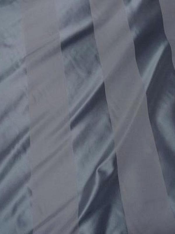 Taffetas de soie larges rayures gris acier 2 