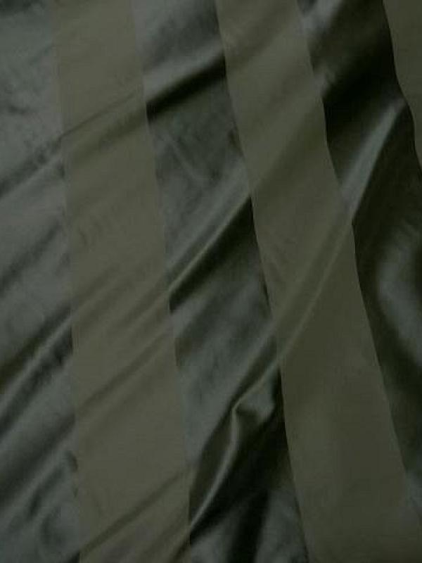 Taffetas de soie larges rayures vert kaki militaire 3
