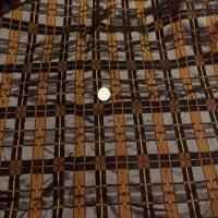 Taffetas façonné carreaux marron cuivre 01