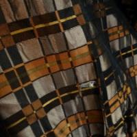 Taffetas façonné carreaux marron cuivre 03