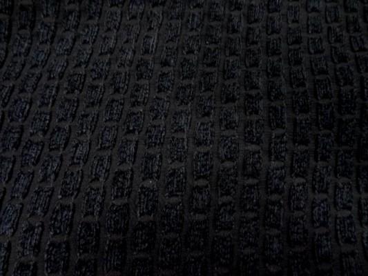 Taffetas façonné noir et velours chenille 2