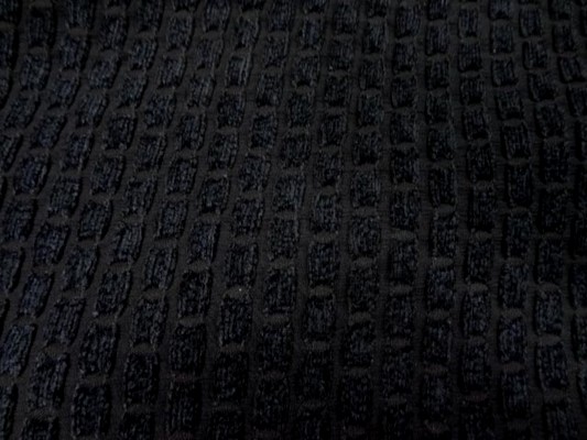 Taffetas façonné noir et velours chenille 2