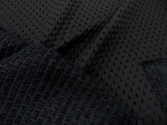 Taffetas façonné noir et velours chenille 3