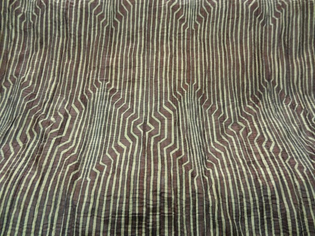 Taffetas fin plisse rayures fantaisie acajou topaze 1