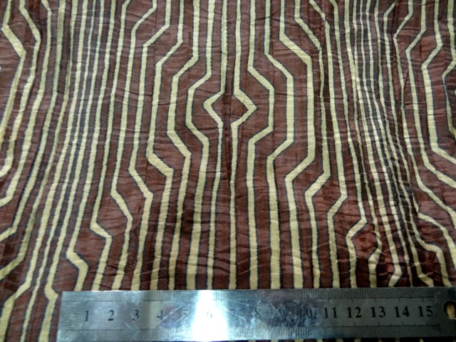 Taffetas fin plisse rayures fantaisie acajou topaze 2