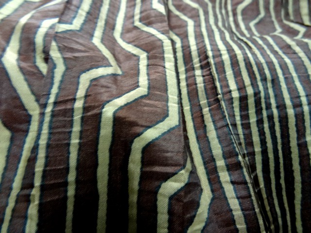 Taffetas fin plisse rayures fantaisie acajou topaze 3