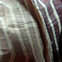 Taffetas fin plisse rayures fantaisie acajou topaze 4