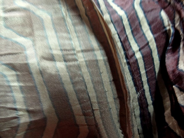 Taffetas fin plisse rayures fantaisie acajou topaze 4